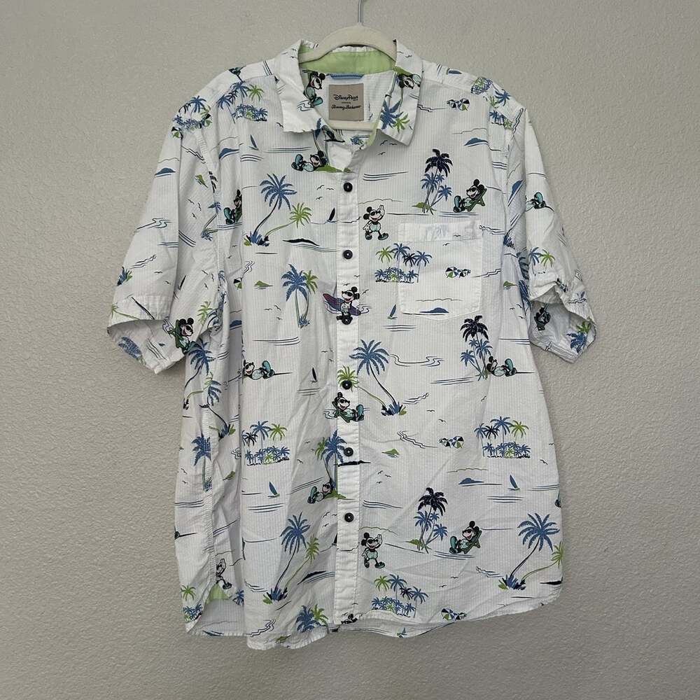 Disney Parks Tommy Bahama Mickey Mouse Tropical Hawaiian Button-Up Shirt XXL